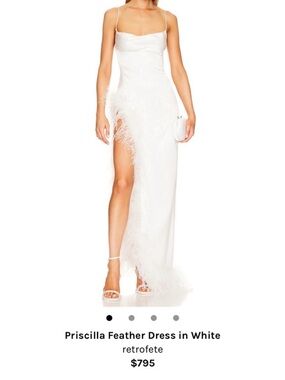 NWT Retrofete White Priscilla Feather Gown
